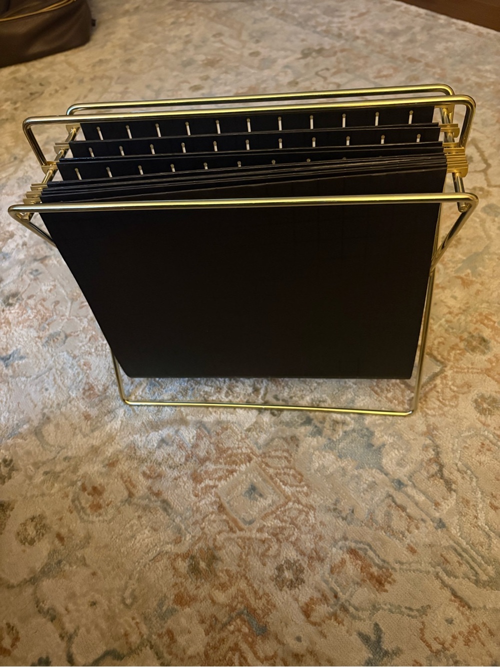 Target Gold Metal File Rack with Black Hanging Folders